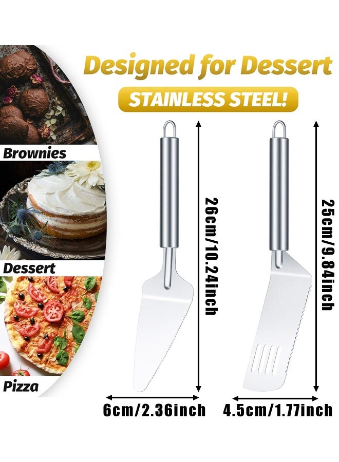 2 Pieces Pie Server Set Multi-function Stainless Steel Cake Spatula Knife Stainless, Cake Spatula for Pie Lasagna Cutting - Image 2